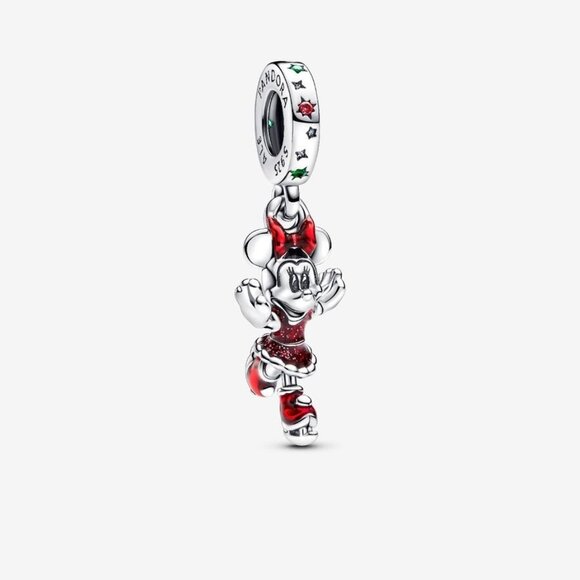 Pandora Minnie Mouse Ice Skating Dangle Charm - Picture 1 of 2